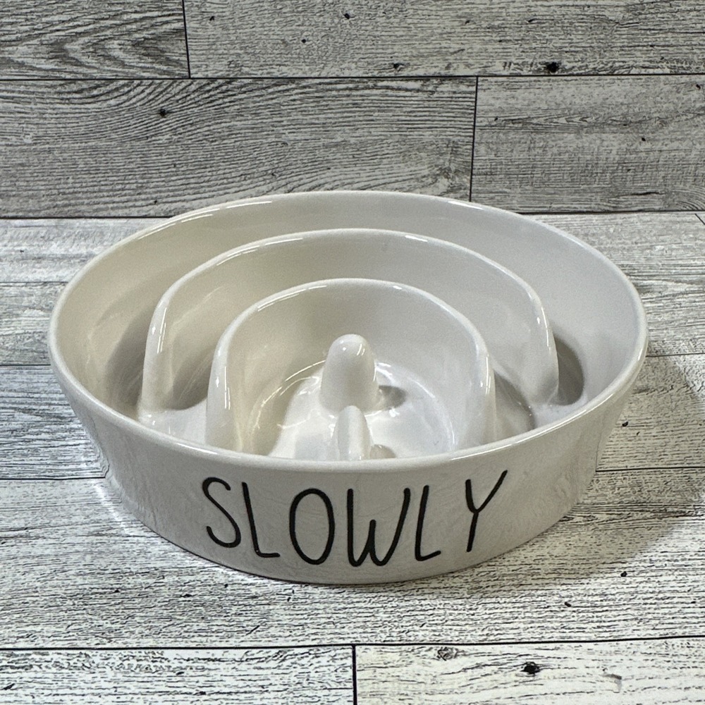 LE TAUCI PET Slow Feeder Bowl 6x1.5" Ceramic Cat/Small Dog Food Bowl